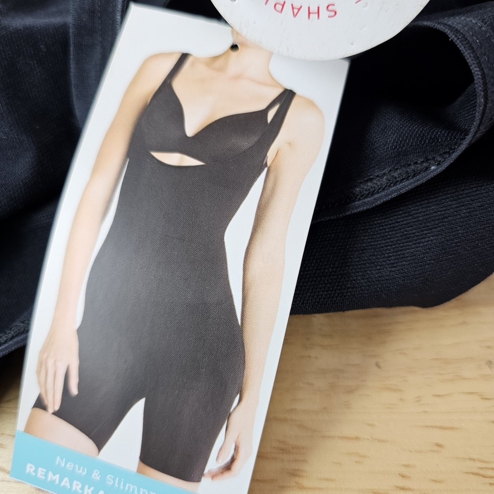 Spanx NWT Shapewear Thinstincts Open-Bust Bodysuit Very Black 1X - Picture 3 of 7